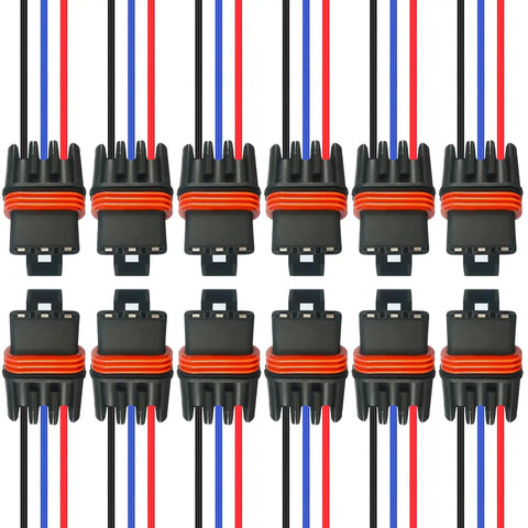 Six Pack Plug And Play Three Pin Wiring Harness Connectors For Pulse Bar Setup Badass Trail Ready Electrical Adaptor For Ranger RZR And General Models 2018 Through 2026 No Fuss Add On Kit with connectors and wires.