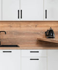 Easy Install Matte Black Cabinet Handles 2 Pack 5 Inch Center To Center Drawer Pulls on white kitchen cabinets