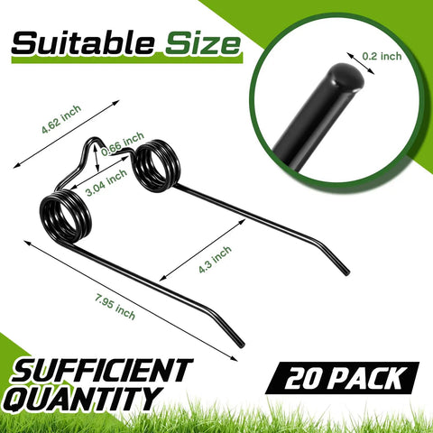 20 Pcs Dethatcher Replacement Spring Tines For Lawn Tractor Attachment 7.9 Inch L 4.6 Inch W 2 Inch H with size details