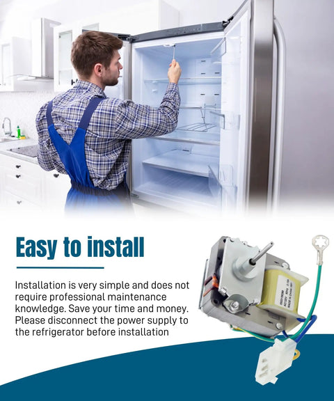 Man installing Refrigerator Evaporator Fan Motor Replacement 120V 60Hz 0.13A For Reliable Cooling That Runs Like A Boss