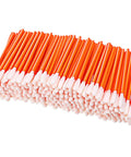 200 Piece Foam Swab Set With Sponge Tips For Inkjet Printer Print Heads Cameras And Optical Equipment Cleaning Pro Grade Open Cell Foam With Secure Poly Shaft 3.66 Inch Orange Swabs stacked white-tipped orange foam swabs