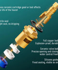 Exploded view of Two Pack Faucet Cartridge Replacement Brass Ceramic Disc With 20 Spline For Hot And Cold Water Ball Valves