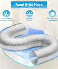 Magnetic Dryer Vent Coupling Kit With 4 Inch SemiRigid Dryer Vent Hose Aluminum Foil Tape And Two Clamps For Tight Spaces No Fuss Quick Connect And Disconnect For Fast Lint Cleanup showing semi-rigid hose