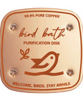 Copper Disk Bird Bath Purifier For Clean Water All Season, 99.9 Percent Pure Copper Water Disk, with bird design engraving