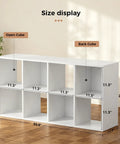 White 8 Cube Storage Organizer Stackable Modular Shelf For Living Room And Office Fits 11 By 11 Inch Bins Size Display