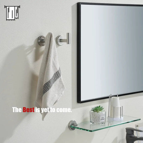 Heavy Duty Stainless Steel Towel Hook Set Two Pack Wall Mounted Robe Coat Hooks for Bathroom Kitchen Garage Brushed Finish