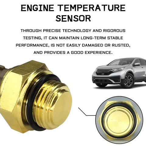 Dead Simple Plug And Play Coolant Temperature Sensor For Honda Accord Civic CRV Direct Fan Switch Replacement. Close-up of a brass engine temperature sensor.