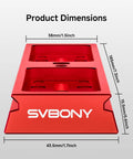 Red Go To Dual Sided Dovetail Mount Plate 185mm For SV555 APO Compatible With Vixen Synta And Arca Swiss shown with dimensions