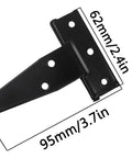 Ten Pack 3 Inch Galvanized T Shaped And Triangular Door Hinges In Black Iron With Imitation Galvanized Coating For Corrosion
