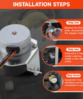 Side view of Amazon stepper motor assembly 0G6453 for Generac GTH990/HSB lawn mower, multicolor wires