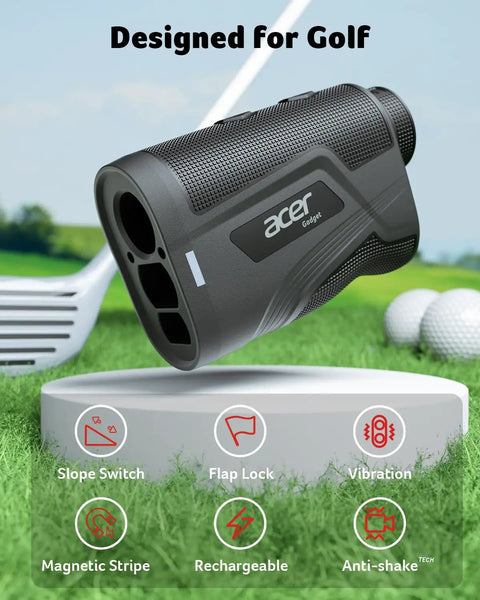 Go To Golf Rangefinder With Slope And Anti Shake Tech, 800 Yard Range, showcasing features on golf course