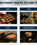 Nonstick Oven Protector Mat For Any Oven, Heavy Duty Oven Rack Liner in use for baking, grilling, cooking, and spill protection.
