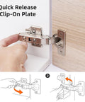 Full Overlay European Soft Close Cabinet Hinges for Kitchen Cabinets 30 Pieces 105 Degree Frameless Concealed Door Hinge install