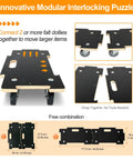 Heavy Duty Moving Dolly With 551 Lb Capacity Per Unit, modular interlocking design for combined transport, foldable hand truck features