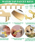 All In One 13 Piece Multi Tool Utility Key Kit with water tap faucet keys brass plated and multi-layer electroplated
