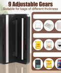 Pocket Size Bag Sealer With USB 1300mAh Rechargeable Battery LED Power Display 9 Adjustable Sealing Gears Cutter And Capper