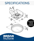 Energy Star Bath Exhaust Fan 80 CFM Quiet 0.8 Sones White AER80LWH Model specifications and warranty details