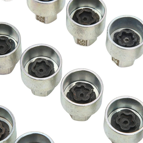 Close-up of individual sockets from High Strength Wheel Lock Lug Nut Socket Set With Durable Metal Construction And Storage Case
