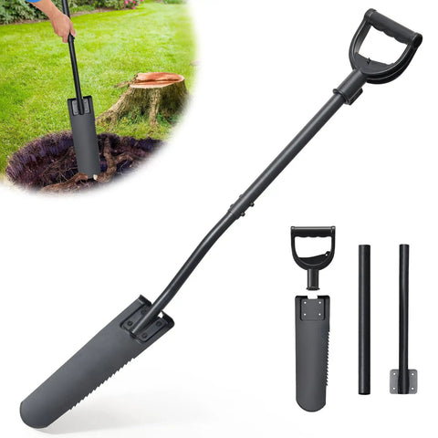 Narrow 15 Inch Spade Shovel Workhorse For Precise Digging And Trenching With 3Mm Thick Saw Teeth Blade Heavy Duty Garden Shovel