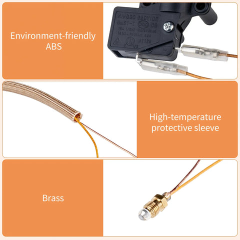 Repair Kit With Thermocouple And Safety Tilt Switch For Outdoor Propane Heaters Replacement Parts, close-up of components