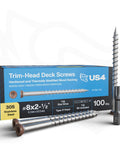 Dang Tough 305 Stainless Steel Cedar Decking Screws Featuring T15 Star Drive Trim Head For Slick Outdoor Builds And Zero Rust Hassle Pack Of One Hundred Pieces with packaging and screws shown.