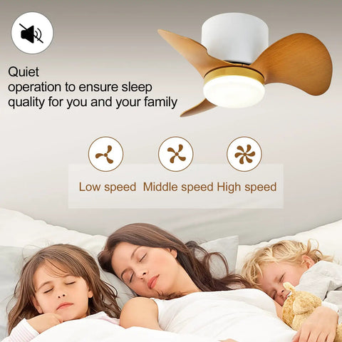 Low Profile Ceiling Fan With Lights And Remote 22 Inch Modern Reversible Multi Speed Flush Mount Ceiling Fan With 3 Color Temperature LED Lights For Bedroom Dining Room Patio Outdoor Dope Quiet Breeze over sleeping family