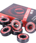 Silicon Nitride 608-2RS Ceramic Bearings pre lubricated for skates and scooters, displayed with packaging, ABEC 7 high-speed roller bearings.