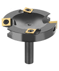 Pro Grade 3 Inch Spoilboard Surfacing Router Bit With 2 Plus 2 Carbide Blades One Half Inch Shank ATS Coated Insert close-up