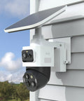 Slick No Drill Vinyl Siding Mount Clip For Eufycam S4 Security Camera, heavy duty plastic bracket installed on vinyl siding.