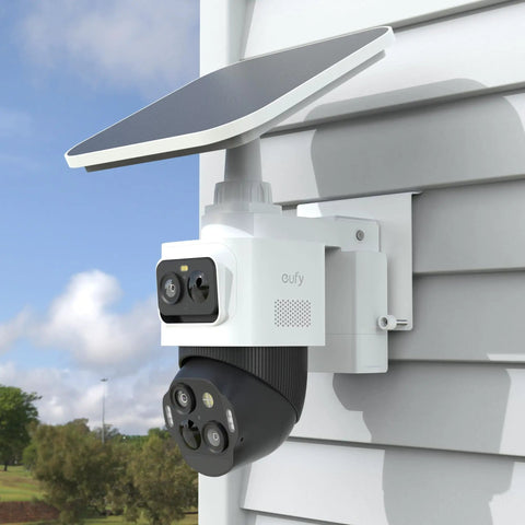 Slick No Drill Vinyl Siding Mount Clip For Eufycam S4 Security Camera, heavy duty plastic bracket installed on vinyl siding.