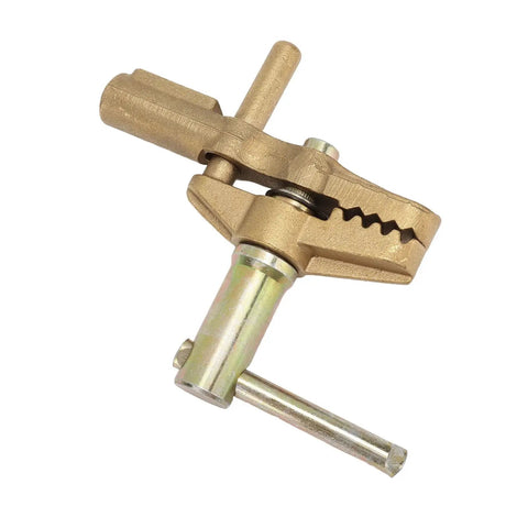 Jelquix 800A Brass Ground Clamp With Heavy Rubber Sleeve For Argon Arc And Submerged Welding showing brass material and design details.