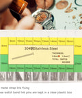 Pro Grade Durable Stainless Steel Watch Band Link Cotter Pins Kit, 300 Pcs Assortment in labeled box, 8mm to 27mm sizes