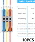 Three In Three Out Lever Nut Wire Connectors For Quick Push In Splice No Tools Needed Easy Snap In Terminal Block For AWG 28 Through 12
