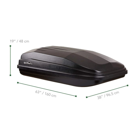 Vista XL Rear-Opening Cargo Box Black 18 Cu Ft UV-Resistant ABS Roof Rack Storage Tool-Free Mounting Includes Lock And Key For Secure Travel Fits Most Roof Racks