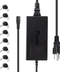 Universal DC Power Adapter With 8 Tips, Switchable 12V-19V/4.5A and 20V-24V/4A Output, 100-240V AC In, black adapter with 8 connectors
