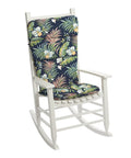 All Weather Outdoor Adirondack Or Rocking Chair Cushion Kit For Porch Lounging In Simone Blue Tropical Seat 20 By 17 Inch And Back 21.5 By 28.5 Inch Rain Proof Fade Resistant PFAS Free C0 Treatment Eco Friendly With Partially Recycled Polyester Fill Fits