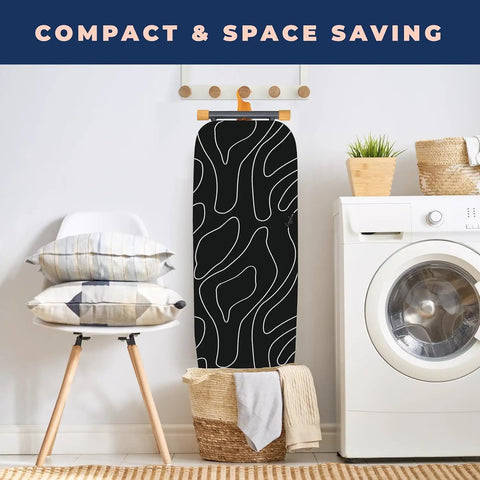 Extra Thick Heavy Duty Ironing Board Cover And Pad With Four Layers Nonstick Surface Scorch And Stain Resistant 15 By 54 Inches in laundry room