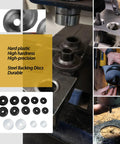 Dimple Die Set With Steel Backing Discs For Harbor Freight Hydraulic Punch Driver Kit includes dies and discs in use