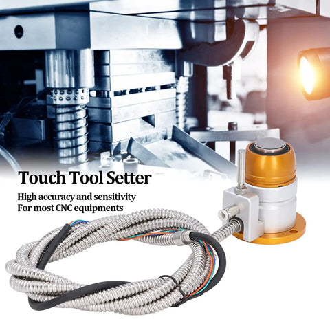CNC Z Axis Tool Setter Gauge with 24V DC sensor, high accuracy aluminum alloy touch probe for routers and engraving machines.