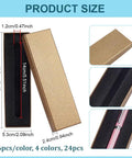 24-Piece Colorful Pen Gift Boxes Set Cushioned Cardboard Boxes For Ballpoint And Fountain Pens 7.2x2.1x0.9 Inches