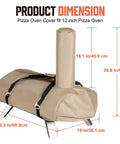 Heavy Duty 12 Inch Pizza Oven Cover Tough As Nails Waterproof Weather Resistant 600D Polyester Oxford Fabric