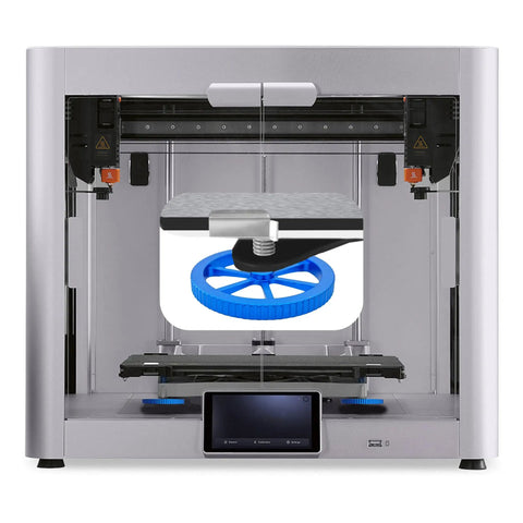 Tough Blue Aluminum Leveling Nuts Kit With Hot Bed Springs, M4 Screws, And Silicone Mounts for Ender 3 Series and CR 10 3D Printers in use