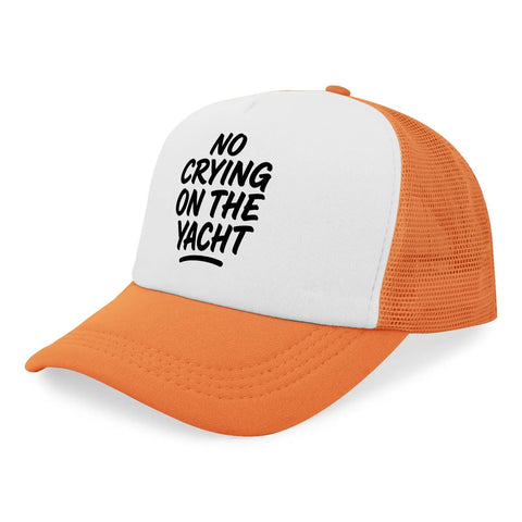 Lightweight Dope Baseball Caps For Men And Women Breathable Soft Feel Sun Shield sun hat with "No Crying On The Yacht" text