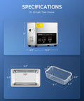 CREWORKS 3L ultrasonic cleaner with digital controls; stainless steel unit with tray and wire basket