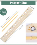 Seed Spacers Planting Tool Garden Seed Planter Ruler With 2 Wooden Stakes showing size details and measurement points