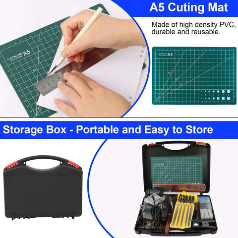 Must Have 158 Piece 3D Printing Tool Kit with nozzle cleaning kit, cutting mat, and portable storage box for precise prints