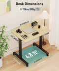 Slick 32 Inch Electric Standing Desk Built Tough With Swivel Rolling Casters And No Sweat Height Switches For A Go To Remote Work Spot You Will Love, showing dimensions and workspace layout.