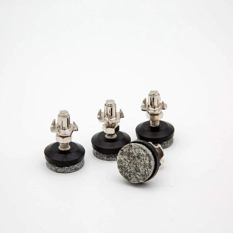 Ditch Shaky Legs For Good With Heavy Duty Adjustable Furniture Levelers Featuring High Density Felt Pads Threaded Shank And Secure T Nut Base For Rock Solid Room Stability 24 Pack - four adjustable levelers with felt pads