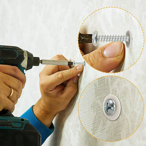 Heavy Duty Self Drilling Drywall Anchors And Screws Kit With Large Thread Plastic Nylon And Iron Anchors For Drywall Gypsum Board 50 Sets
