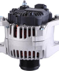 Front view of drop in replacement alternator for 2.4L Hyundai Sonata and Kia Optima 2010 to 2013 with OE TG11C087 11066 15598 references.